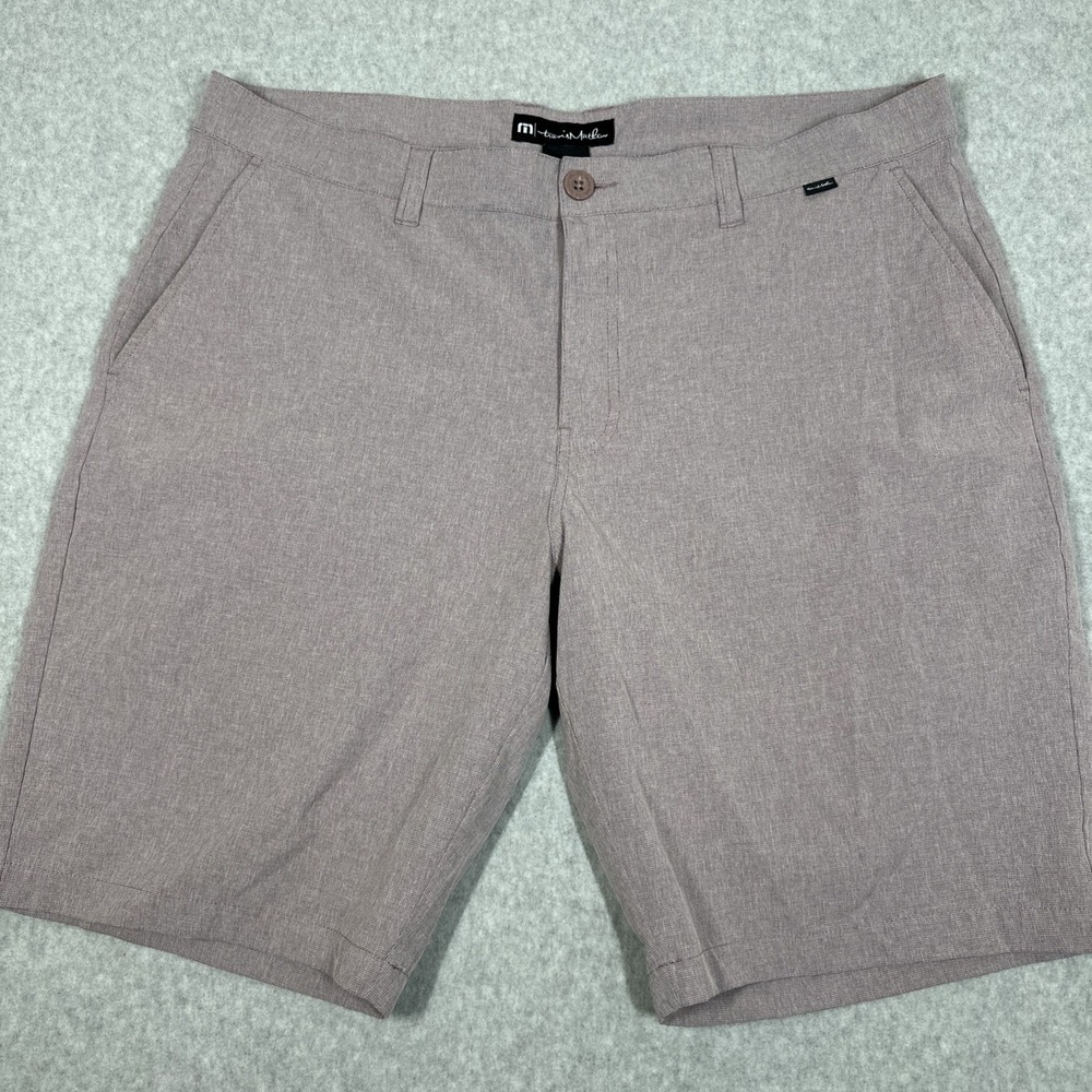 Travis Mathew Beck Men's Shorts 38 Gray Chino Stretch Golf Beach Casual Boating